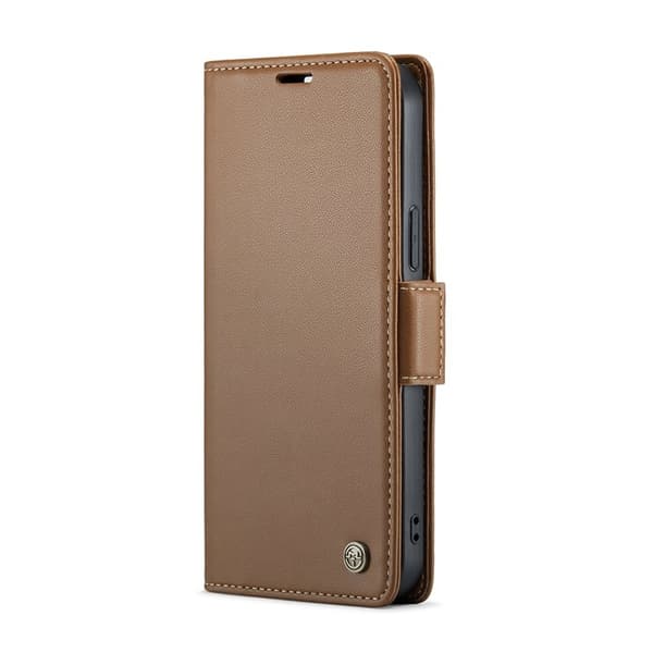 CASEME iPhone 16 Pro Max Plånboksfodral Konstläder RFID-Skydd Brun