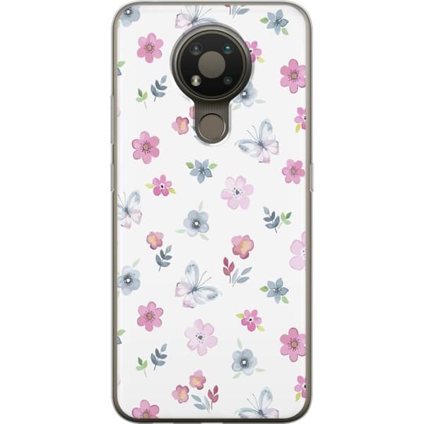 Mobilcover til Nokia 3.4 med Blomster og sommerfugle