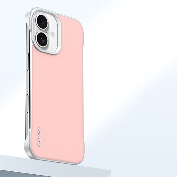 SULADA Mobilskal till iPhone 16 Plus Frameless PU + PC Bakside - Rosa