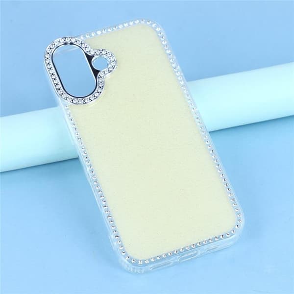Mobilskal till iPhone 17 Rhinestone Edge - Glitter Gul Gul