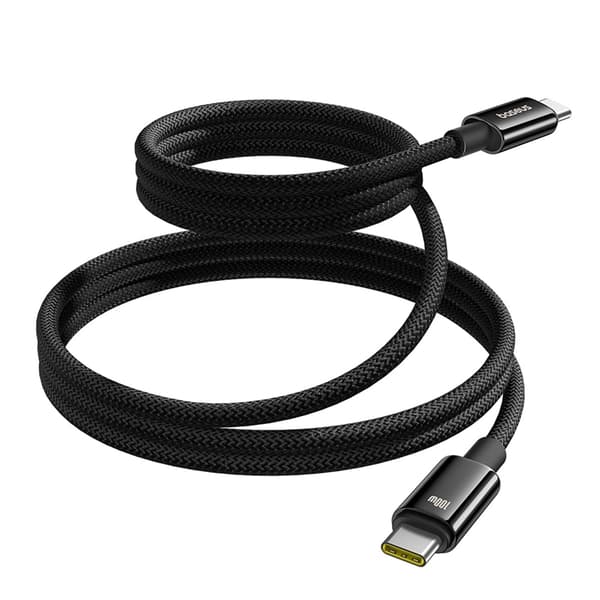 Baseus USB-C/USB-C 100W 1m Kabel Tungsten Gold Magnetic Svart Black