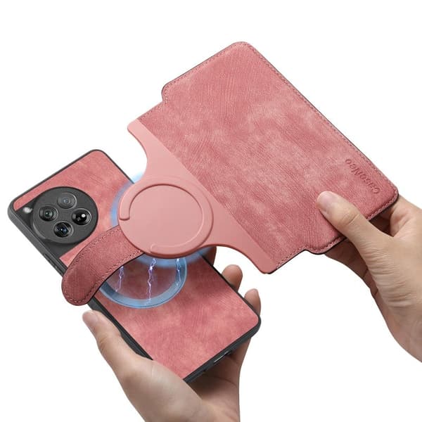 CASENEO OnePlus 13 Plånboksfodral Magnetiskt Detachable Konstläder - Rosa