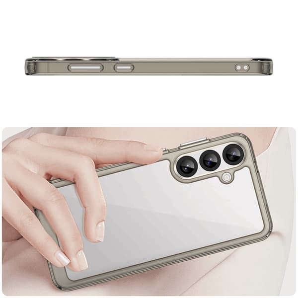 Mobilskal till Galaxy S25 Plus Outer Space med Ram - Transparent/Svart Transparent