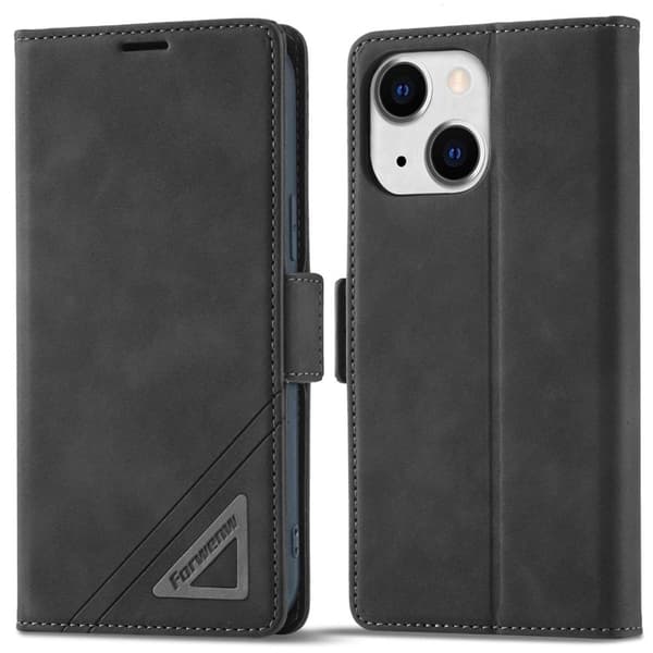 FORWENW F3-Series iPhone 14 Plus Plånboksfodral Konstläder - Svart