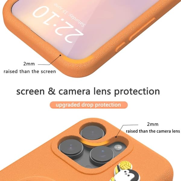 Penguin Mobilskal till iPhone 16 Pro Kickstand Stöttålig EVA - Orange