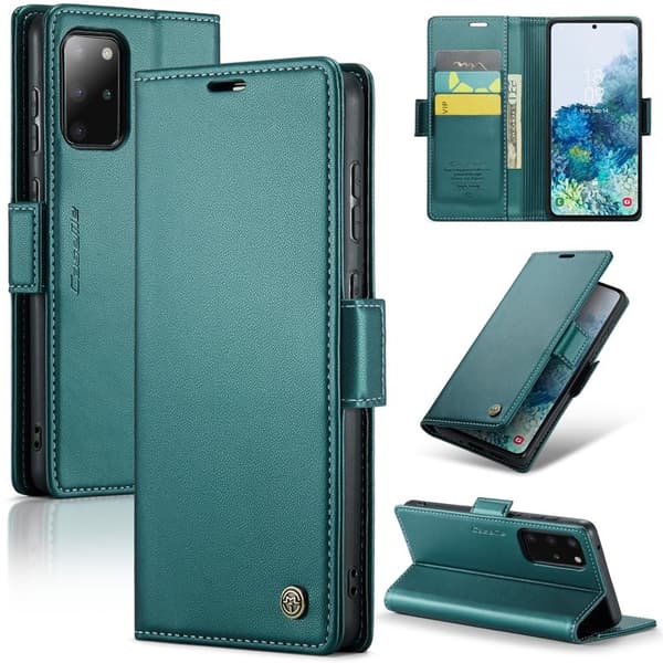 CASEME Plånboksfodral Konstläder för Samsung Galaxy S20 Plus - Grön