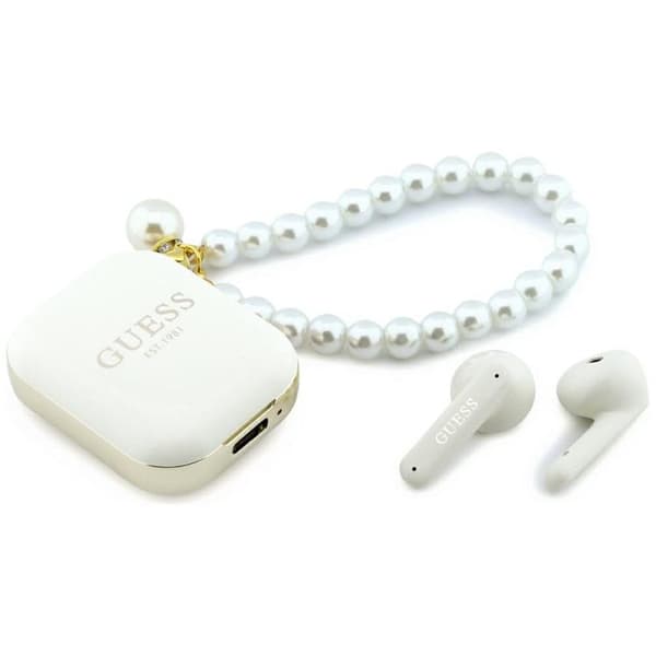 Guess TWS In-Ear Hovedtelefoner Pearl Strap - Hvid Vit