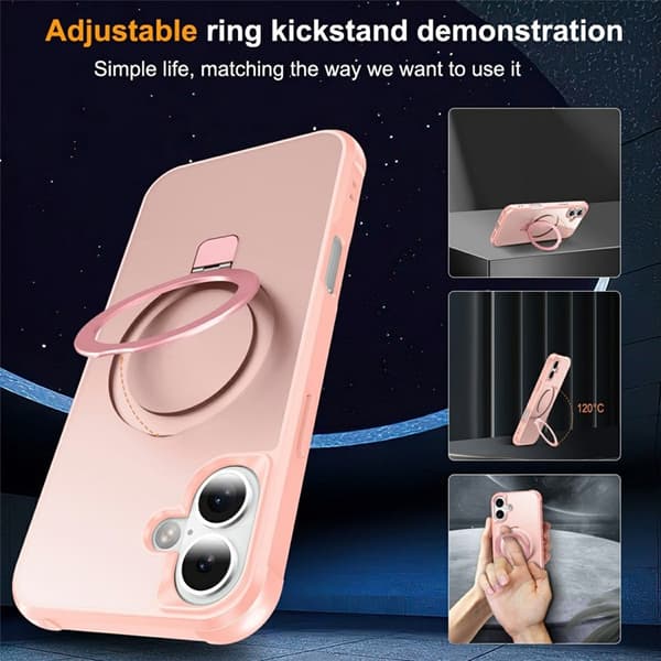 Mobilskal till iPhone 17 MagSafe TPU+PC Kickstand - Rosa Rosa