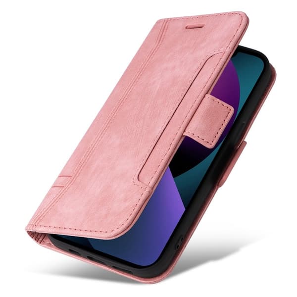 BETOPNICE 001 iPhone 15 Plånboksfodral i Konstläder - Rosa
