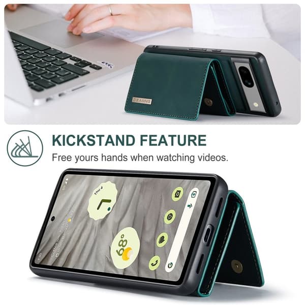 DG.MING M1 Series Mobilskal till Google Pixel 8a Kickstand Konstläder Grön