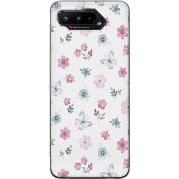 Mobilcover til Asus ROG Phone 5 med Blomster og sommerfugle