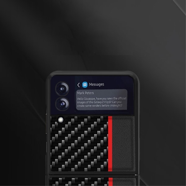 Carbon Stripe mobilskal till Samsung Galaxy Z Flip 3 - Röd Röd