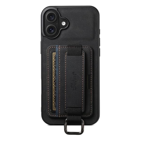 SUTENI Mobilskal till iPhone 16 Plus Litchi Texture - Svart Svart