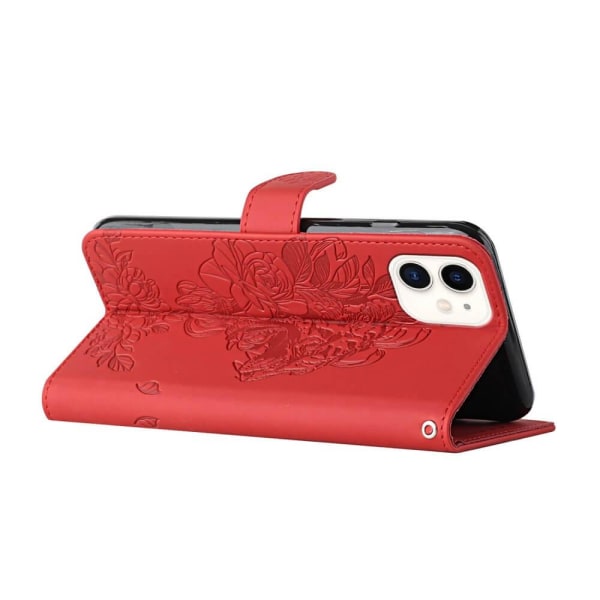 Tiger Flower Plånboksfodral till iPhone 12 & 12 Pro - Röd Röd