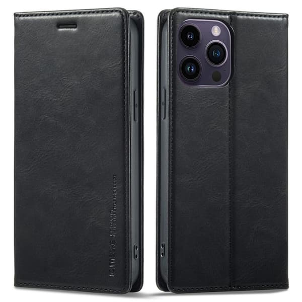 LC.IMEEKE iPhone 15 Pro Plånboksfodral i Konstläder - Svart