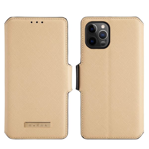 Muxma Saffiano Plånboksfodral till Apple iPhone 12 Pro Max - Beige Beige
