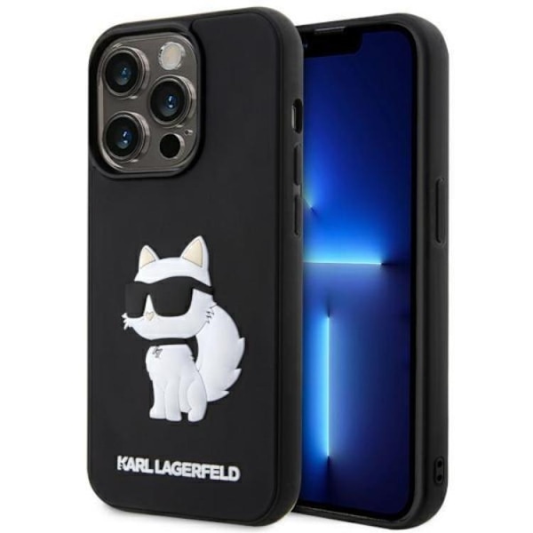 Karl Lagerfeld iPhone 14 Pro Max Mobilskal Rubber Choupette 3D Svart