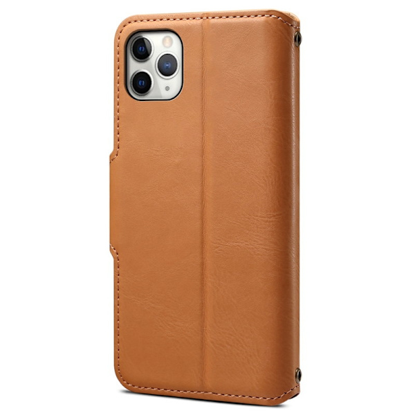 DENIOR iPhone 11 Pro Max Plånboksfodral Konstläder Kamelbrun
