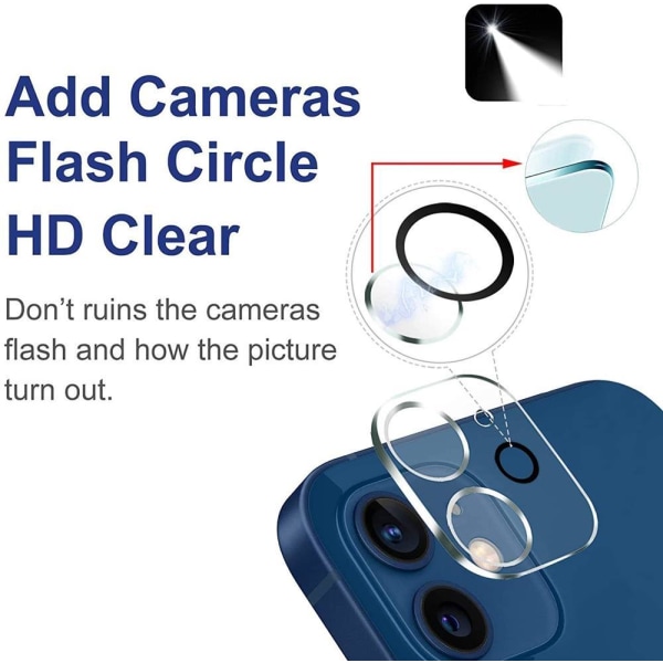 [2-Pack] Kameralinsskydd i Härdat Glas iPhone 12 Mini - Clear