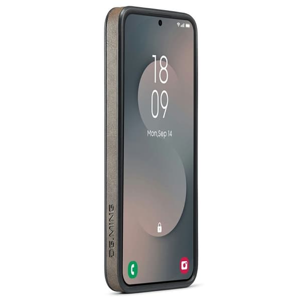 DG.MING Mobilskal till Samsung Galaxy S25 FE Anti-Drop Läder Brun