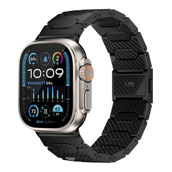 Jsut Mobile Apple Watch (42/44/45/49mm) Armband Kolfiber - Svart Svart
