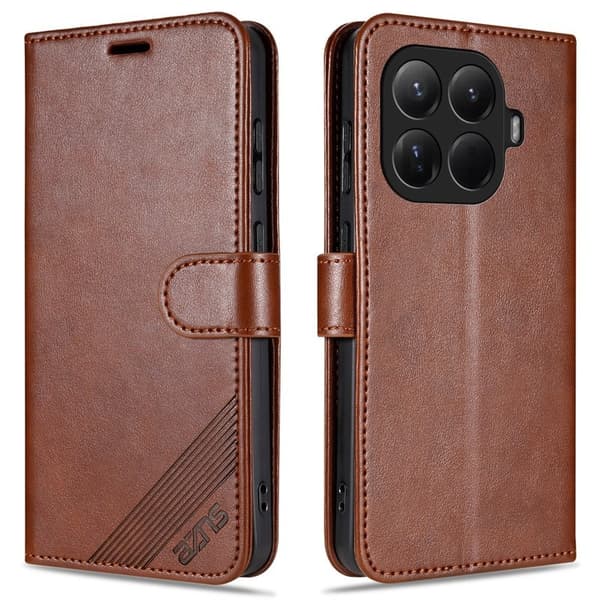 AZNS Xiaomi 15T Pro Plånboksfodral Anti-Scratch Konstläder - Brun