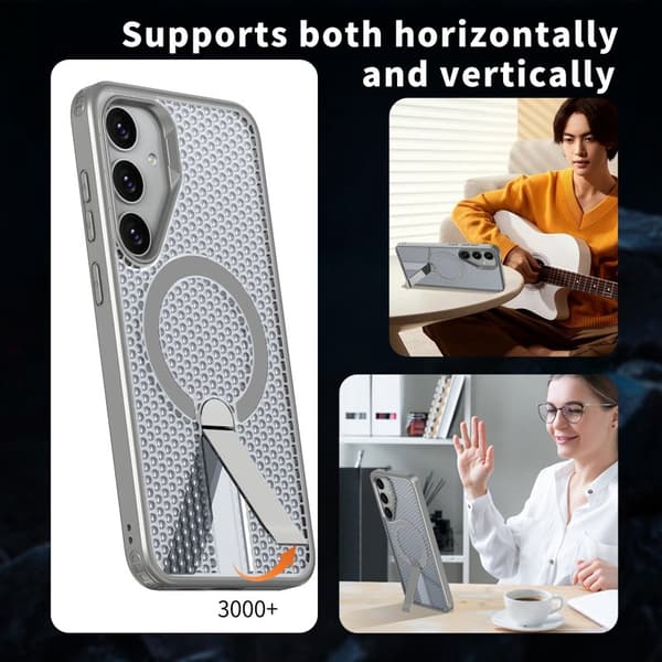 Mobilskal för Samsung Galaxy S26 Plus Magnetiskt Kickstand TPU PC - Titangrå