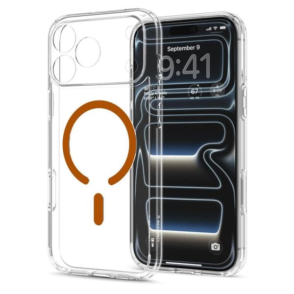 Spigen Mobilskal För iPhone 18 Pro/17 Pro Magsafe Ultra Hybrid - Clear/Orange