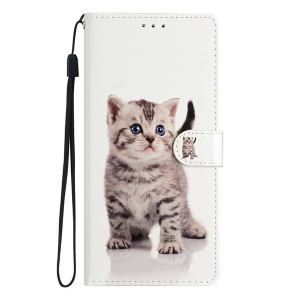 Samsung Galaxy S26 Plus Plånboksfodral Konstläder Mönstertryck Ställ - Söt Katt