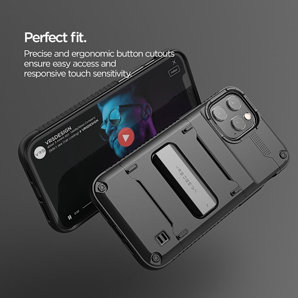 VRS DESIGN Damda QuickStand iPhone 12 Pro Max -kotelo - musta Black
