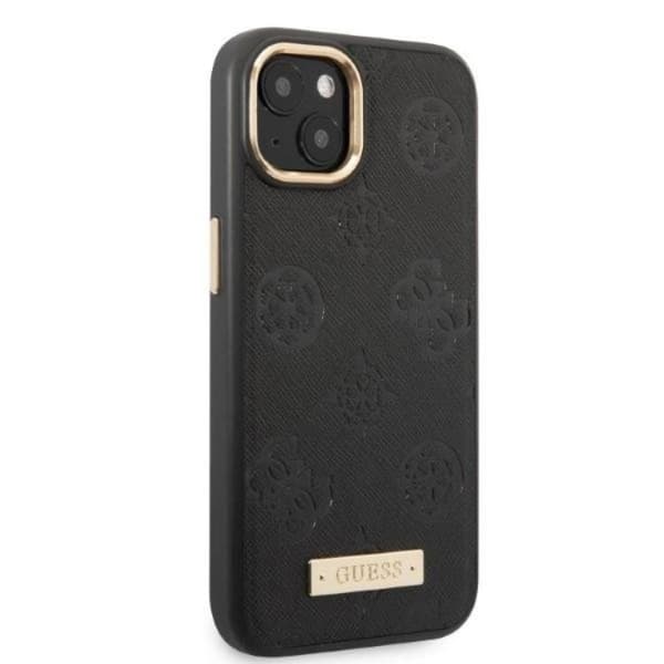 Guess iPhone 13 Mobilskal Magsafe Peony Logo Plate - Sort Black