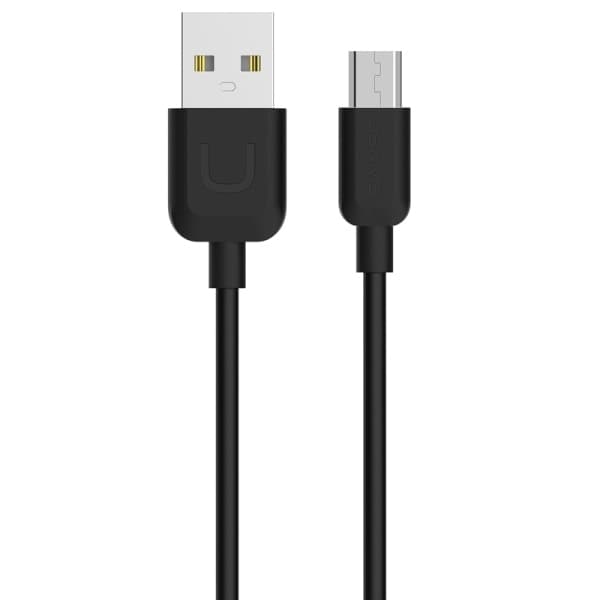 USAMS Kabel U-Turn microUSB 1m svart 2A MICUSBXD01