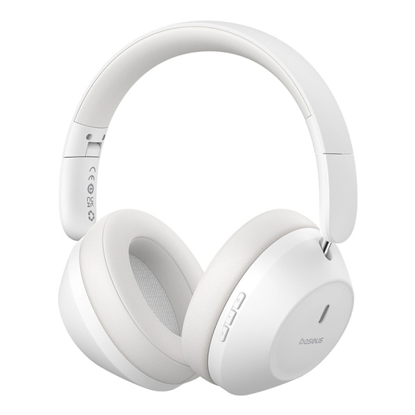 Baseus On-Ear Trådlösa Hörlurar Bluetooth 5.3 - Vit Vit