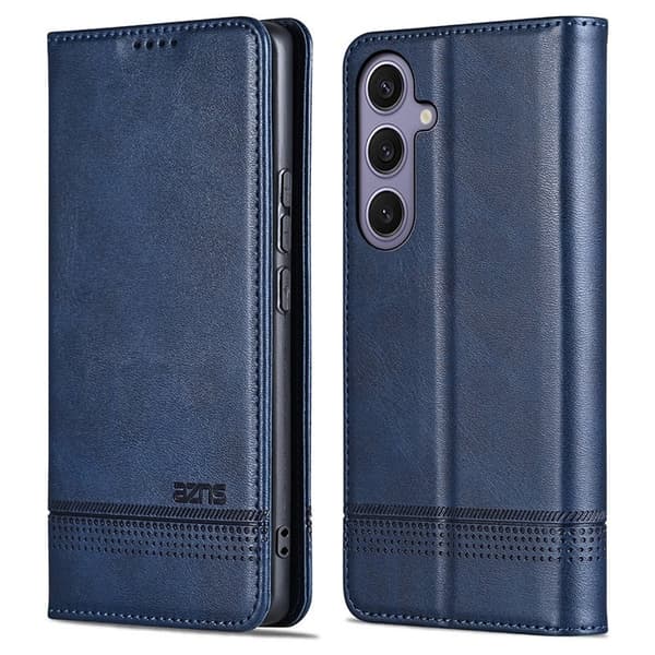 AZNS Samsung Galaxy S25+ Plånboksfodral Konstläder - Blå