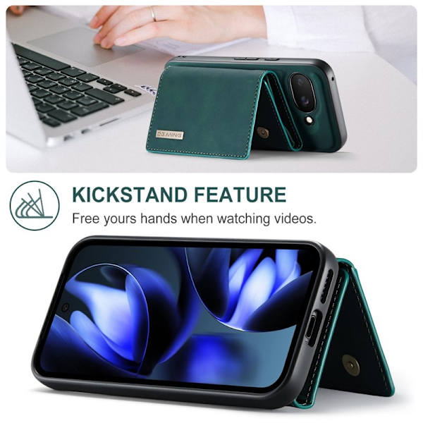 DG.MING M1 Series Mobilskal till Google Pixel 9a Kickstand PU Grön