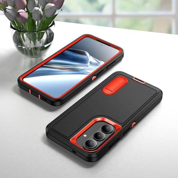 Mobilskal för Samsung Galaxy S26 Plus PC + Silikon Anti-Drop Kickstand - Svart
