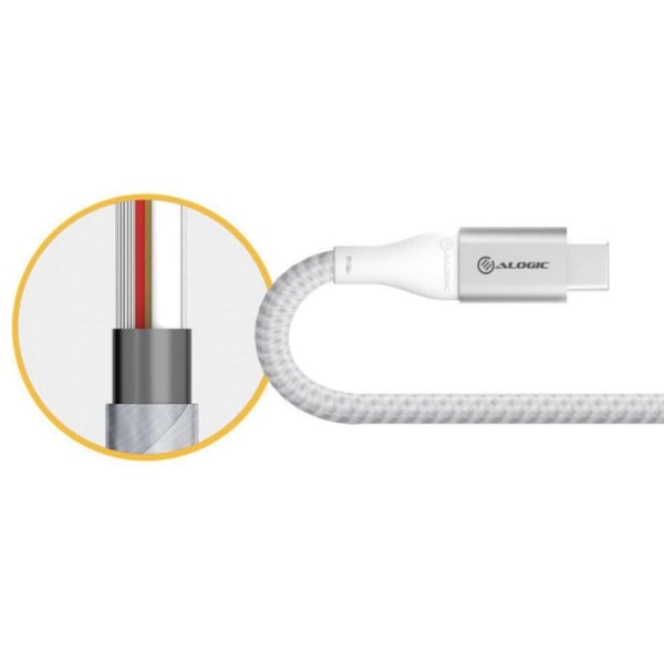 ALOGIC Ultra USB-A till USB-C kabel 3A / 480Mbps - Silver Silver