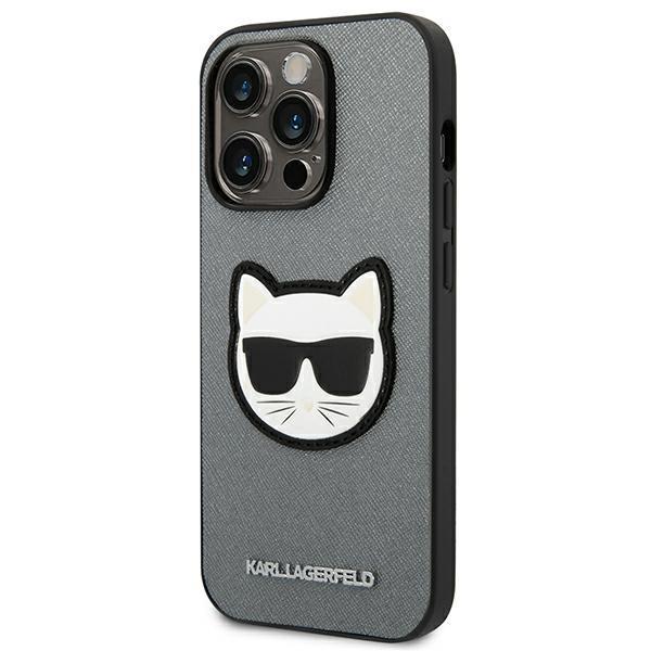 Karl Lagerfeld iPhone 14 Pro -kotelo Saffiano Choupette Head Patch