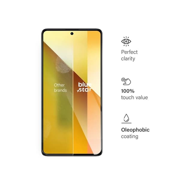 Blue Star Xiaomi Redmi Note 13 4G/5G Härdat Glas Skärmskydd 9H Transparent