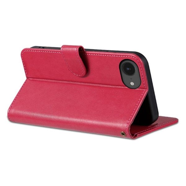 AZNS iPhone 16e Plånboksfodral Anti-Scratch Konstläder - Röd