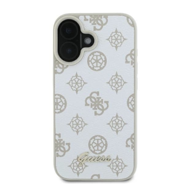 Guess Telefontaske til iPhone 16 MagSafe Peony Script Logo - Hvid Vit