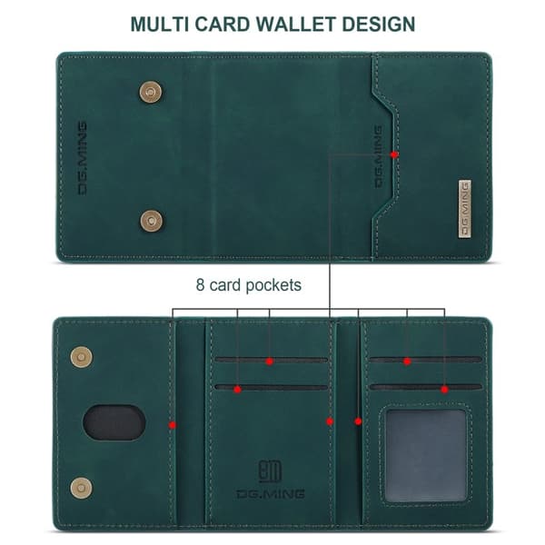 DG.MING M2 Series Mobilskal till iPhone 16 Pro PU+PC+TPU - Grön