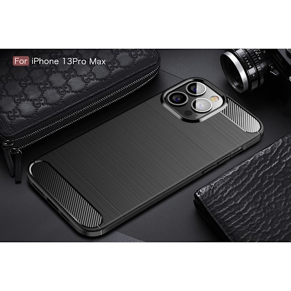 Carbon Fiber Texture Skal iPhone 13 Pro Max - Svart Svart