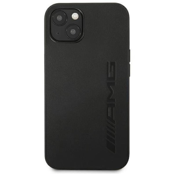 AMG iPhone 14 Skal Läder Hot Stamped - Svart Svart