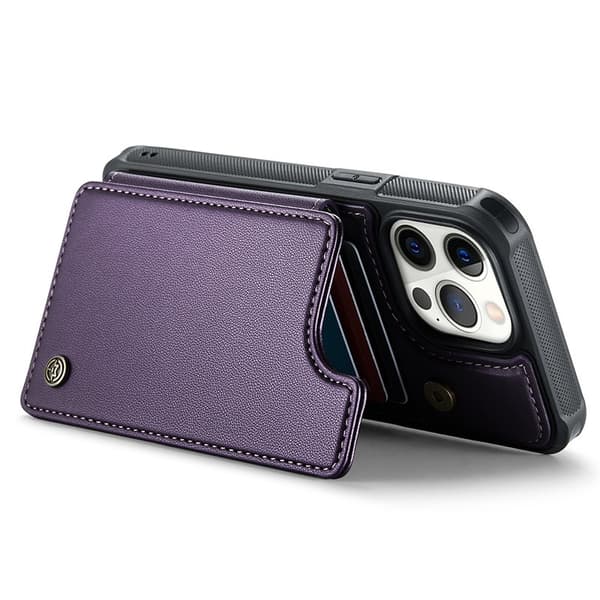 CASEME C22 Mobilskal till iPhone 12 Pro Max Läder med RFID - Lila
