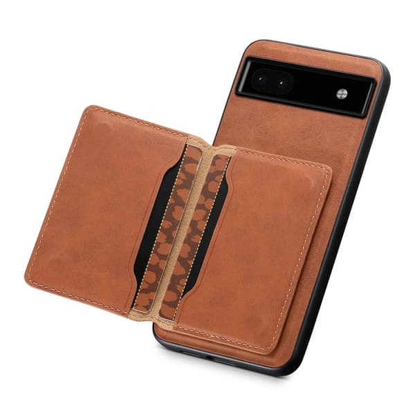DENIOR D13 Google Pixel 6a Kickstand Fodral PU+PC+TPU Brun