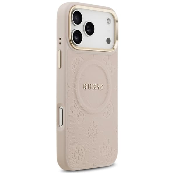 Guess Mobilskal till iPhone 17 Pro Magsafe Peony Hot Stamp - Rosa