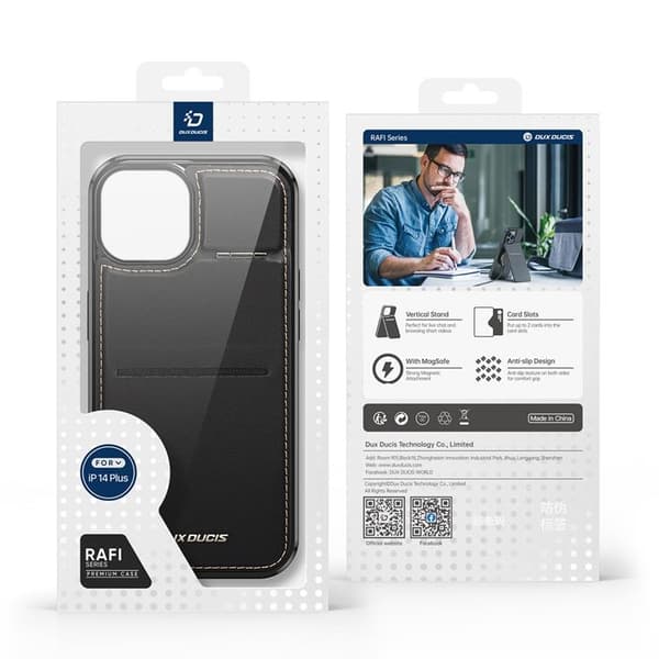 Dux Ducis iPhone 14 Plus Mobilskal Magsafe 3-i-1 RFID - Sort Black