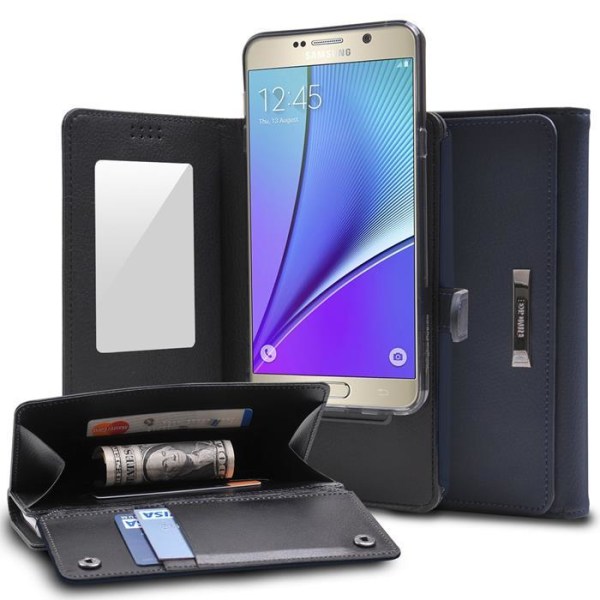 Ringke Wallet -lompakkokotelo Samsung Galaxy S6 Edge Plus -puhelimelle - Blue