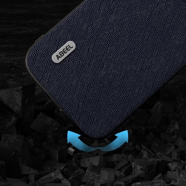 ABEEL Mobilskal till iPhone 14 Cross Texture Äkta Läder och TPU - Blå